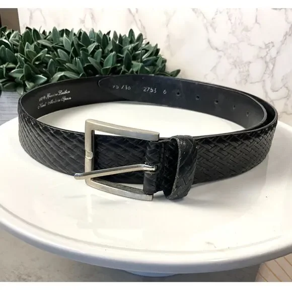 Vintage Bullock & Jones handmade men's leather black belt 36" handmade in Spain - Picture 2 of 8